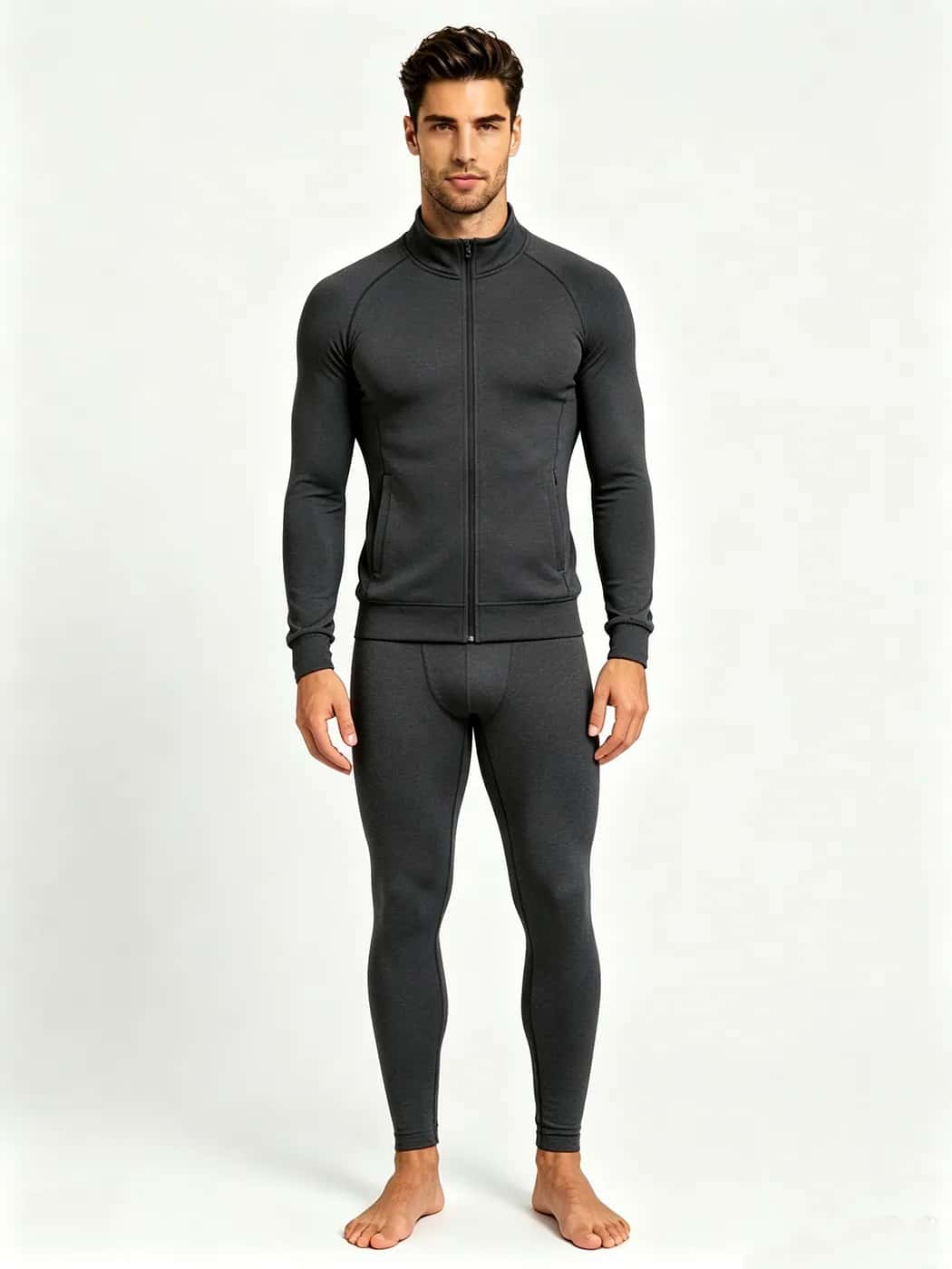 Men's Zip Training Jacket & Tights Set – Men's Yoga Wear
