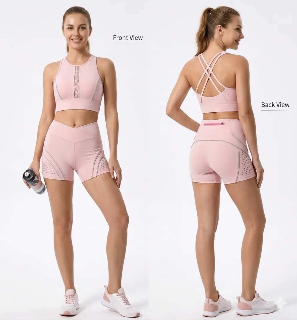 Women's Cross-Back Bra & Shorts Set – Women's Yoga Wear