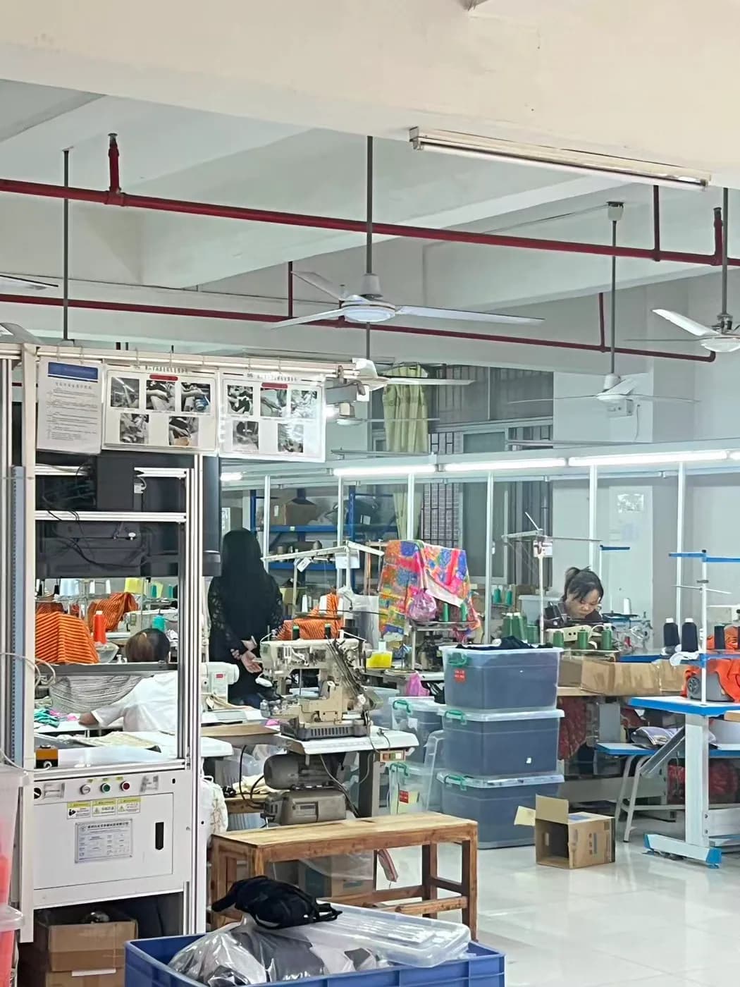 Sewing line for activewear production