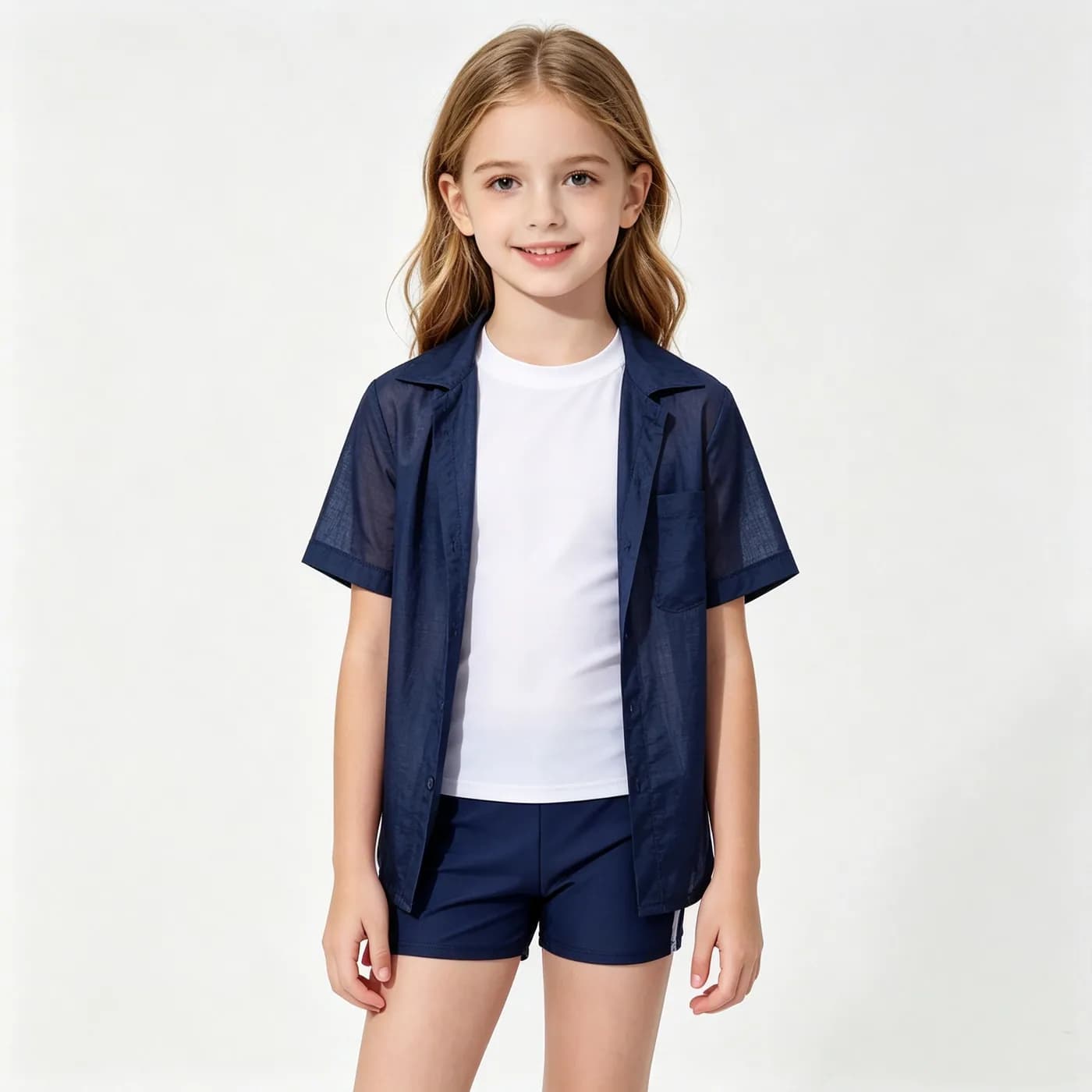 Girls' Two-Piece with Mesh Sun Shirt – Kids' Swimwear