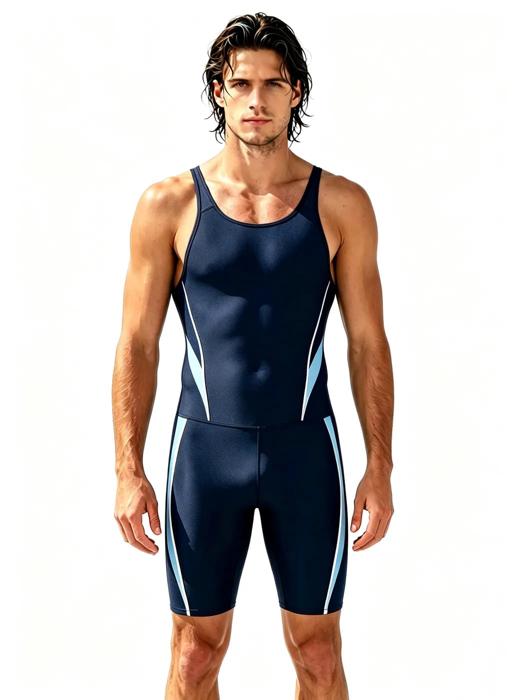 Men's Sleeveless Two-Piece Racing Suit – Men's Swimwear
