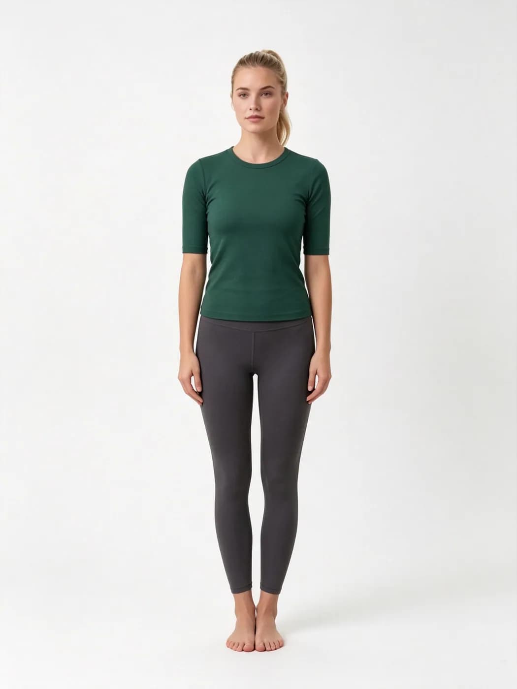Women's Half-Sleeve Top & Leggings Set – Women's Yoga Wear