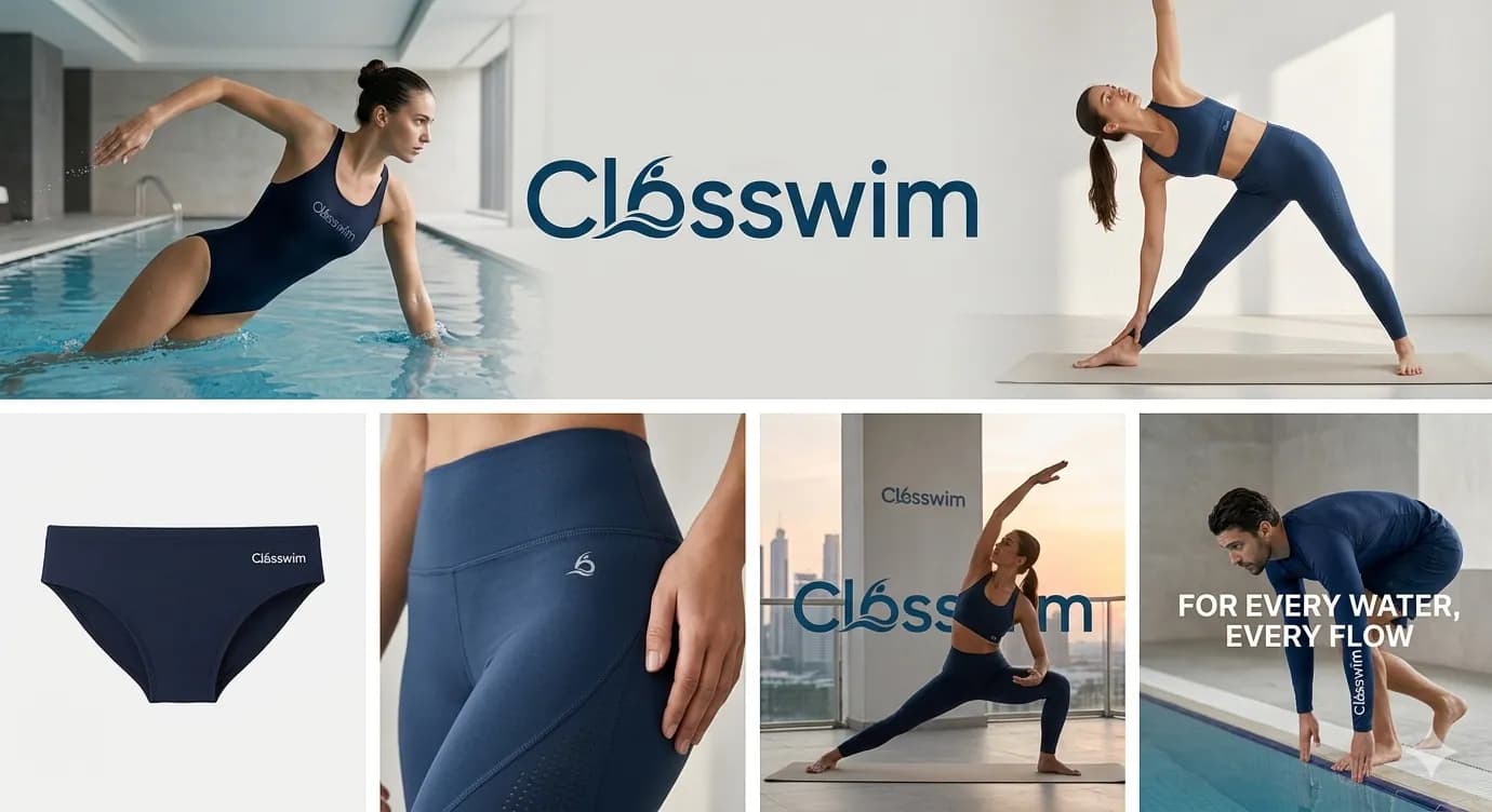 Closswim swimwear and yoga wear brand mood board