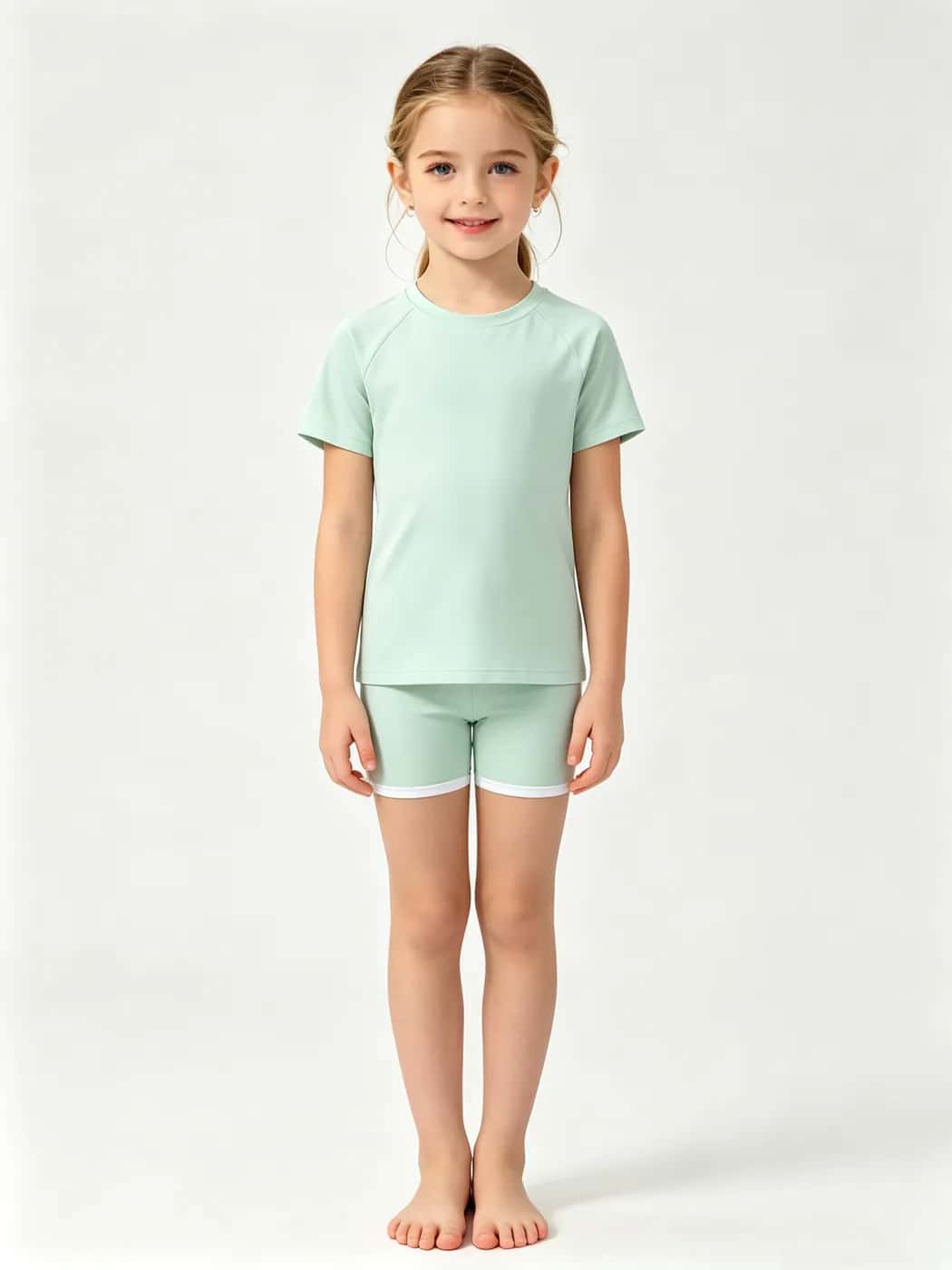 Girls' Tee & Bike Shorts Set – Kids' Yoga Wear