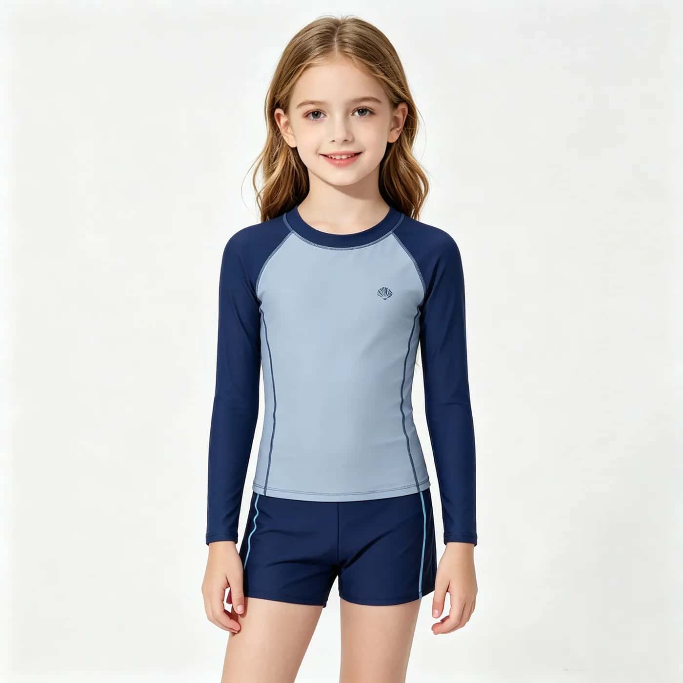 Girls' Long-Sleeve Sun Protection Swim Set – Kids' Swimwear