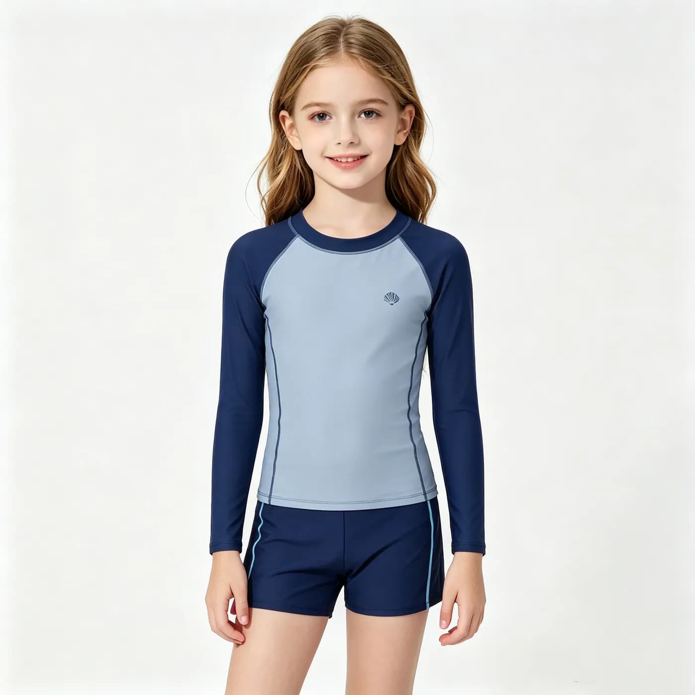 Girls' Long-Sleeve Sun Protection Swim Set – Kids' Swimwear