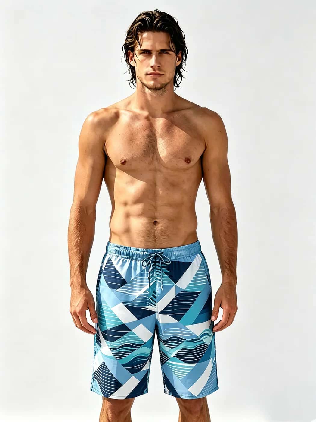 Men's Geometric Print Board Shorts – Men's Swimwear