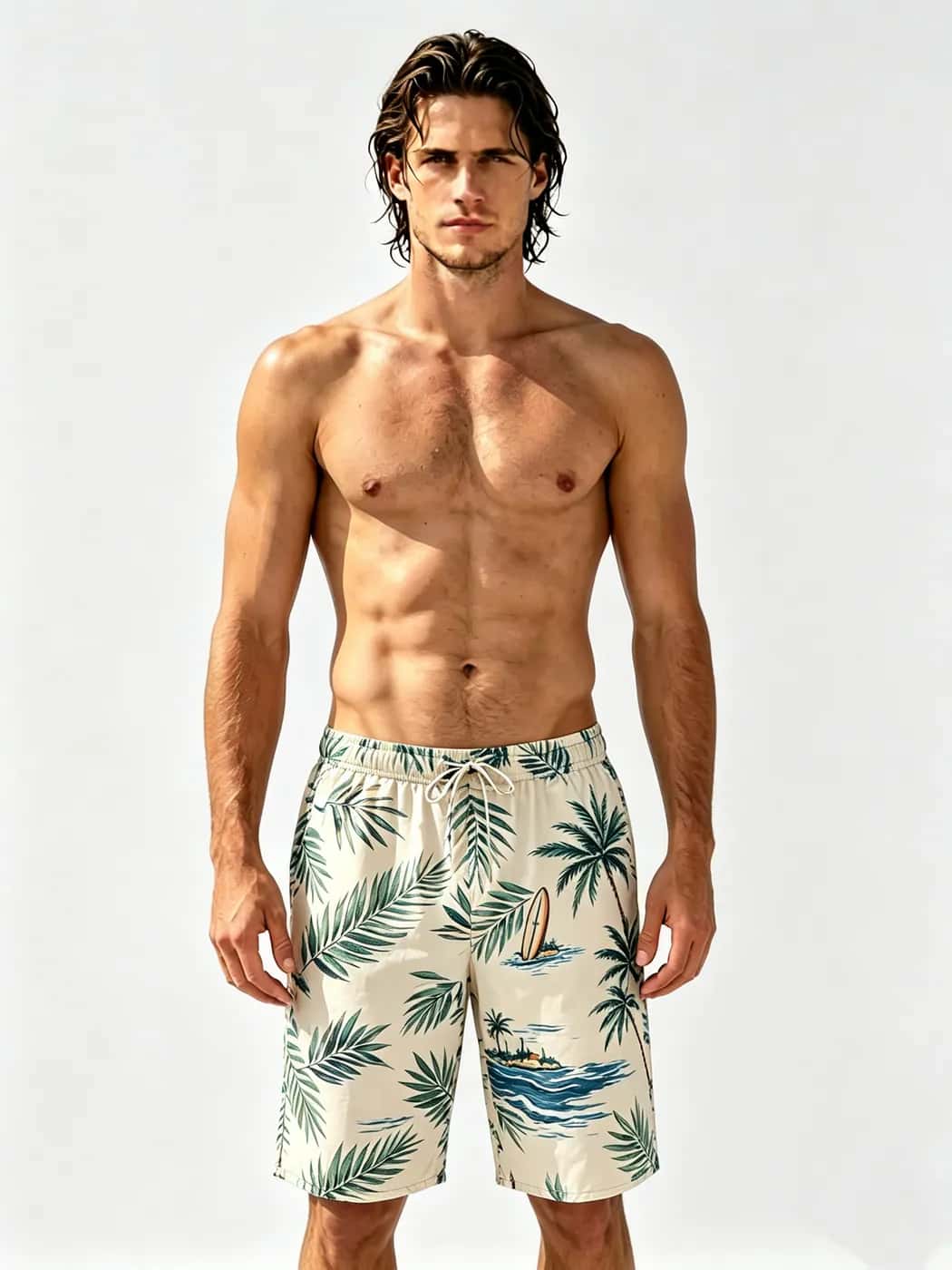 Men's Palm Print Board Shorts – Men's Swimwear