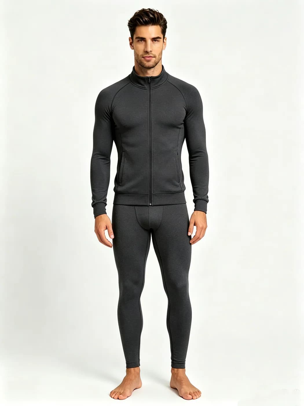 Men's Zip Training Jacket & Tights Set – Men's Yoga Wear