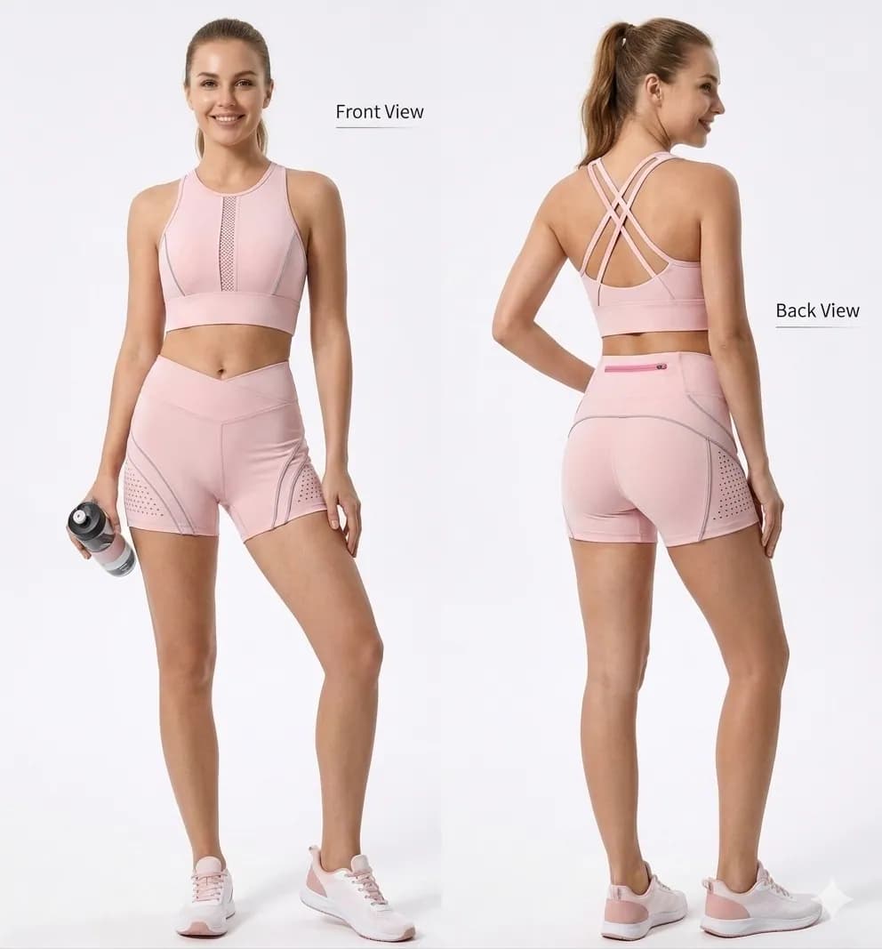 Women's Cross-Back Bra & Shorts Set – Women's Yoga Wear