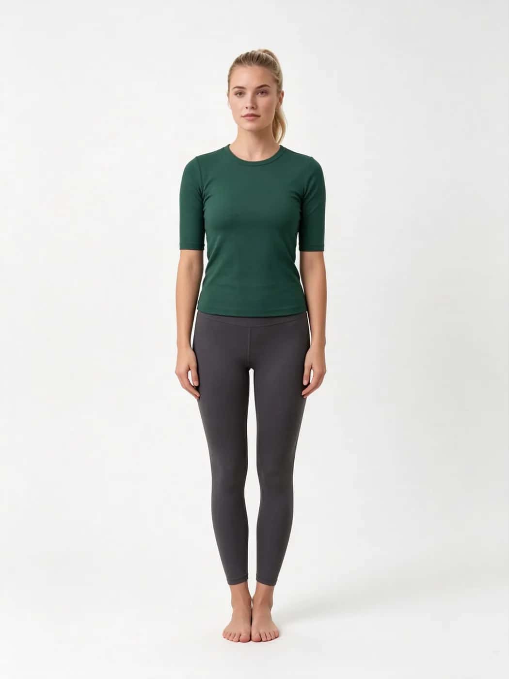 Women's Half-Sleeve Top & Leggings Set – Women's Yoga Wear